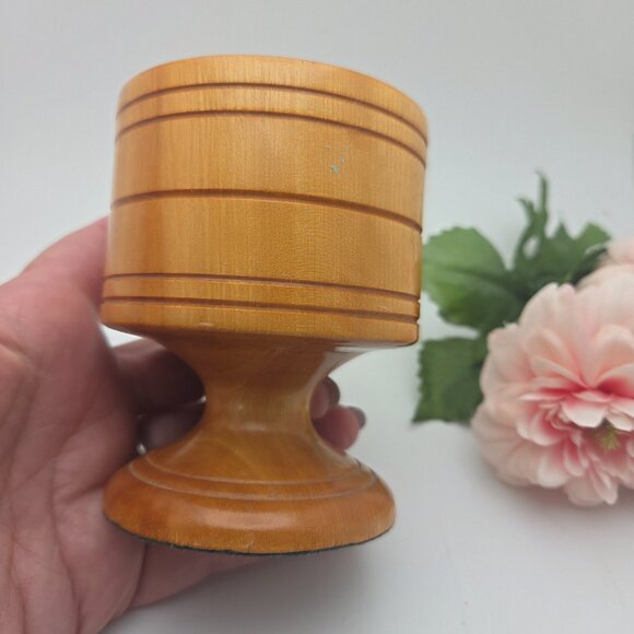 Vintage Handmade Solid Birch Wood Pencil Holder Hand Turned by W C Stewart - Picture 3 of 9